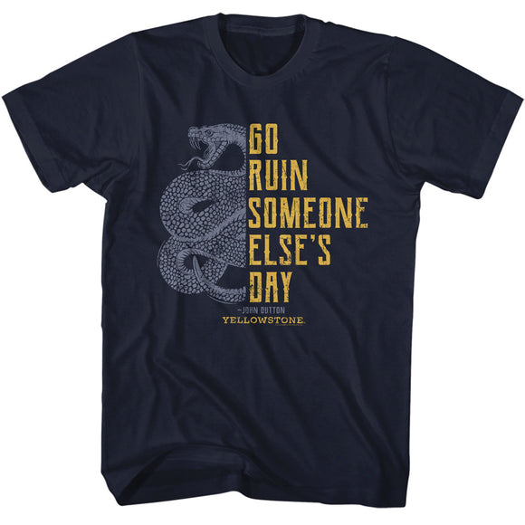 Yellowstone Go Ruin Someone Else's Day Navy T-shirt - Yoga Clothing for You