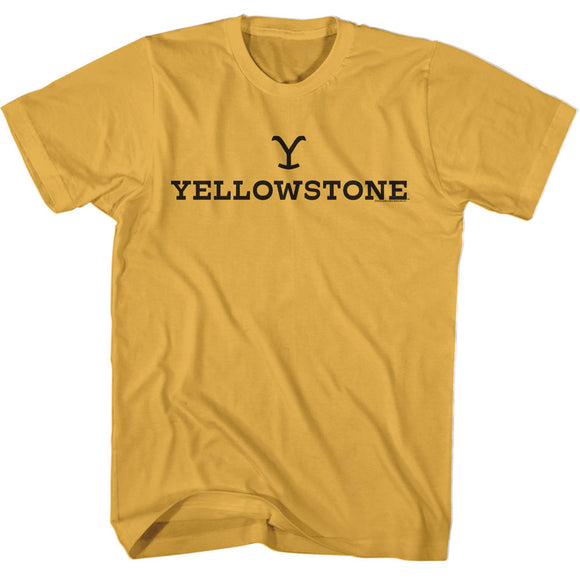 Yellowstone Y Logo with Text Ginger T-shirt - Yoga Clothing for You