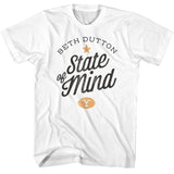Yellowstone Beth Dutton State of Mind White Tall T-shirt - Yoga Clothing for You