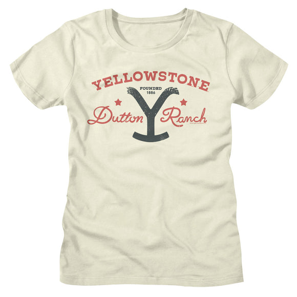 Yellowstone Ladies T-Shirt Dutton Ranch Founded 1886 Tee - Yoga Clothing for You