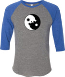 Yin Yang Wolves Eco Raglan 3/4 Sleeve Yoga Tee Shirt - Yoga Clothing for You