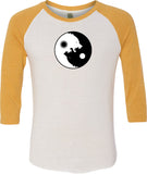 Yin Yang Wolves Eco Raglan 3/4 Sleeve Yoga Tee Shirt - Yoga Clothing for You