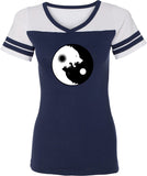 Yin Yang Wolves Powder Puff Yoga Tee Shirt - Yoga Clothing for You