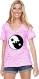 Yin Yang Wolves Burnout V-neck Yoga Tee Shirt - Yoga Clothing for You