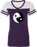 Yin Yang Wolves Powder Puff Yoga Tee Shirt - Yoga Clothing for You
