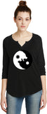 Yin Yang Wolves 3/4 Sleeve Vintage Yoga Tee Shirt - Yoga Clothing for You