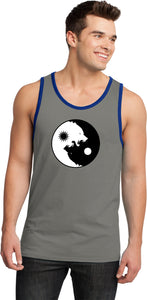 Yin Yang Wolves 100% Cotton Ringer Yoga Tank Top - Yoga Clothing for You