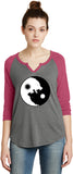 Yin Yang Wolves 3/4 Sleeve Vintage Yoga Tee Shirt - Yoga Clothing for You
