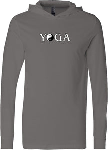 Yin Yang Yoga Text Lightweight Yoga Hoodie Tee Shirt - Yoga Clothing for You