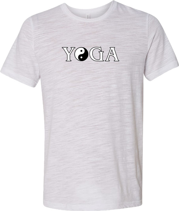Yin Yang Yoga Text Burnout Yoga Tee Shirt - Yoga Clothing for You