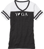 Yin Yang Yoga Text Powder Puff Yoga Tee Shirt - Yoga Clothing for You