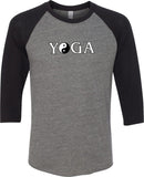 Yin Yang Yoga Text Eco Raglan 3/4 Sleeve Yoga Tee Shirt - Yoga Clothing for You