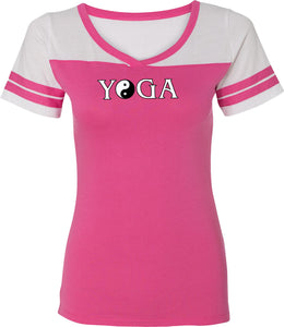 Yin Yang Yoga Text Powder Puff Yoga Tee Shirt - Yoga Clothing for You