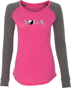 Yin Yang Yoga Text Preppy Patch Yoga Tee Shirt - Yoga Clothing for You