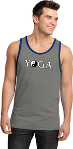 Yin Yang Yoga Text 100% Cotton Ringer Yoga Tank Top - Yoga Clothing for You
