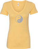 Yin Yang Big Print Ideal V-neck Yoga Tee Shirt - Yoga Clothing for You