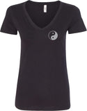 Yin Yang Pocket Print Ideal V-neck Yoga Tee Shirt - Yoga Clothing for You