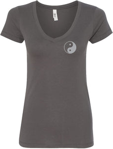 Yin Yang Pocket Print Ideal V-neck Yoga Tee Shirt - Yoga Clothing for You
