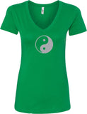 Yin Yang Big Print Ideal V-neck Yoga Tee Shirt - Yoga Clothing for You