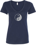 Yin Yang Big Print Ideal V-neck Yoga Tee Shirt - Yoga Clothing for You