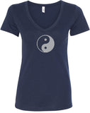 Yin Yang Big Print Ideal V-neck Yoga Tee Shirt - Yoga Clothing for You