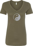Yin Yang Big Print Ideal V-neck Yoga Tee Shirt - Yoga Clothing for You