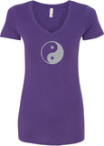 Yin Yang Big Print Ideal V-neck Yoga Tee Shirt - Yoga Clothing for You