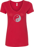 Yin Yang Big Print Ideal V-neck Yoga Tee Shirt - Yoga Clothing for You