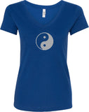 Yin Yang Big Print Ideal V-neck Yoga Tee Shirt - Yoga Clothing for You