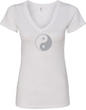 Yin Yang Big Print Ideal V-neck Yoga Tee Shirt - Yoga Clothing for You