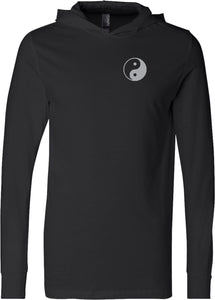 Yin Yang Pocket Print Lightweight Yoga Hoodie Tee Shirt - Yoga Clothing for You