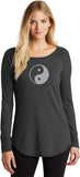 Yin Yang Big Print Triblend Long Sleeve Tunic Yoga Shirt - Yoga Clothing for You