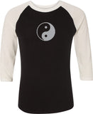 Yin Yang Big Print Eco Raglan 3/4 Sleeve Yoga Tee Shirt - Yoga Clothing for You