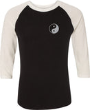 Yin Yang Pocket Print Eco Raglan 3/4 Sleeve Yoga Tee Shirt - Yoga Clothing for You