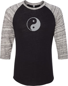 Yin Yang Big Print Eco Raglan 3/4 Sleeve Yoga Tee Shirt - Yoga Clothing for You