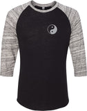 Yin Yang Pocket Print Eco Raglan 3/4 Sleeve Yoga Tee Shirt - Yoga Clothing for You