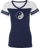 Yin Yang Big Print Powder Puff Yoga Tee Shirt - Yoga Clothing for You