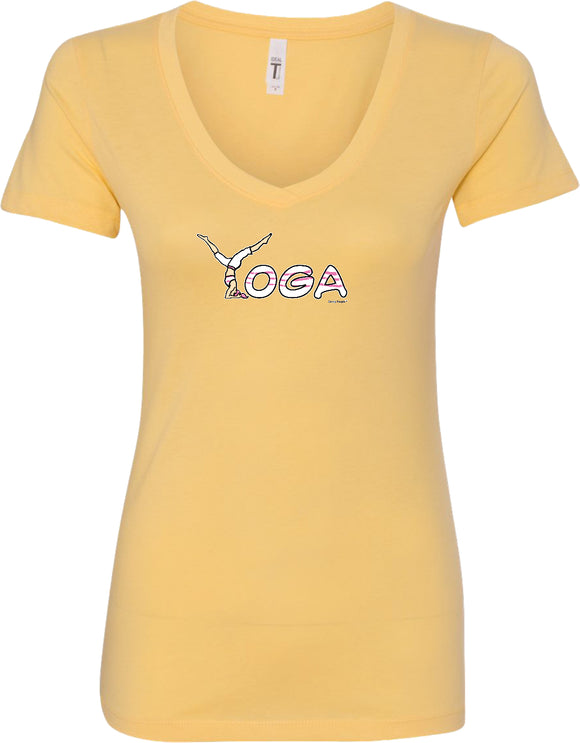 Yoga Spelling Ideal V-neck Yoga Tee Shirt - Yoga Clothing for You