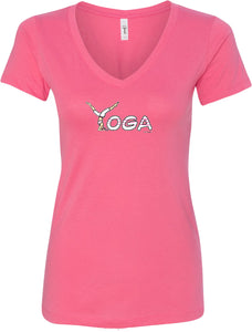 Yoga Spelling Ideal V-neck Yoga Tee Shirt - Yoga Clothing for You