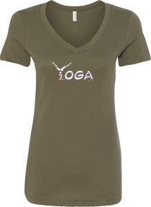 Yoga Spelling Ideal V-neck Yoga Tee Shirt - Yoga Clothing for You