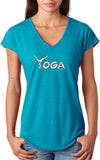 Yoga Spelling Triblend V-neck Yoga Tee Shirt - Yoga Clothing for You