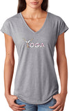 Yoga Spelling Triblend V-neck Yoga Tee Shirt - Yoga Clothing for You