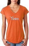 Yoga Spelling Triblend V-neck Yoga Tee Shirt - Yoga Clothing for You