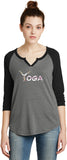 Yoga Spelling 3/4 Sleeve Vintage Yoga Tee Shirt - Yoga Clothing for You