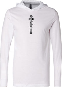 Black 7 Chakras Lightweight Yoga Hoodie Tee Shirt - Yoga Clothing for You