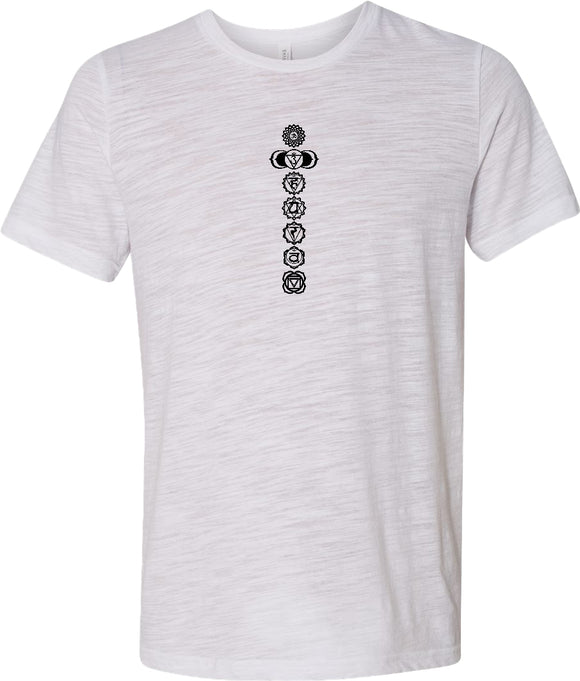 Black 7 Chakras Burnout Yoga Tee Shirt - Yoga Clothing for You