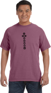 Black 7 Chakras Heavyweight Pigment Dye Yoga Tee Shirt - Yoga Clothing for You