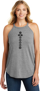 Black 7 Chakras Triblend Yoga Rocker Tank Top - Yoga Clothing for You