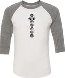 Black 7 Chakras Eco Raglan 3/4 Sleeve Yoga Tee Shirt - Yoga Clothing for You