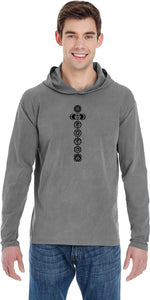 Black 7 Chakras Heavyweight Pigment Hoodie Yoga Tee Shirt - Yoga Clothing for You